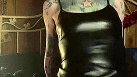 Milf Hotink4u Orgasms Hard Riding Dildo With Piercing