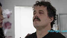 milf nurse helps patient with gentle care and attention