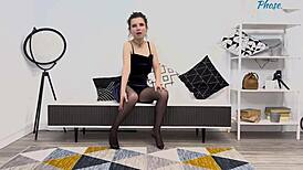 Brunette Slut Demands Ass Fuck in Pantyhose