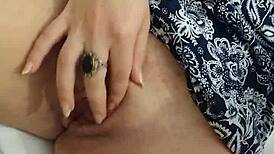 Novinha Masturbating at Work, Touching Herself Sensually