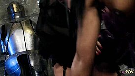 threesome women dressed as fairies enjoy a fun interracial gathering with eating style