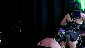 Kali Kalifa sits pussy on submissive's face for domination, gets ass licked in sheer red?