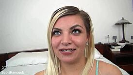 Alex Little's Cute Blonde POV Session with Messy Finish