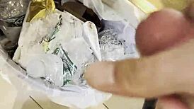 fucking my doll while watching porn, releasing a huge cum load at the end