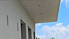 Intimate moment with tommy cabrio on the balcony observed by neighbors