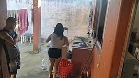 my wife left and the maid couldn't resist my hard cock, she sucked it deep