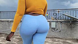 Ebony BBW Apple Bottom Rides Hard, Busting Balls with Big Ass and Creampie