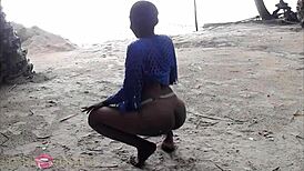 Found that horny african bitch in the wild and fucked her part 1 😈