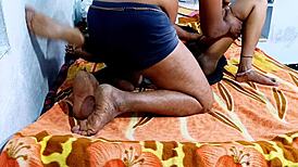 Indian couple fucks intensely in bedroom homemade