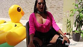 Maxine X Masturbates Poolside With Bbc Sex Toy, Licking Her Ass And Fake Tits.
