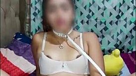 Latina amateur woman masturbates until she squirts. She cums hard on her ass.