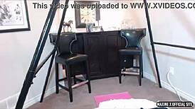 Maxine spreads her bubble ass tu dildo fuck herself in webcam show