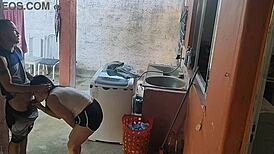 my wife left and the maid couldn't resist my hard cock, she sucked it deep