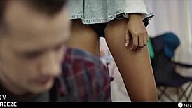 Hot Teen Freezes For Bestie's Squirting Orgasms!