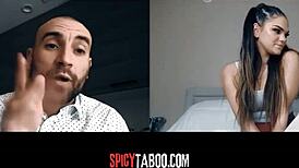 naughty stepdaughter chats with stepdad on video