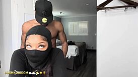 Watch this sexy booty chick bang herself with a dildo then get fucked by a real dick!