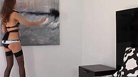 Twistys - Eufrat Starring as She's Maid to Play with Game Solo Natural Tits Dare Heels Model Dildo Nipples Stockings