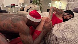 Naughty Santa cums twice with Jason Luv and Egypt