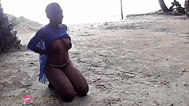 Found that horny african bitch in the wild and fucked her part 1 😈