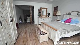 Petite cutie Remi Jones asks 'want to see my big tits?'