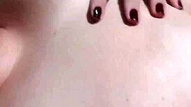 bbw hotwife plays with big boobs and inserts dildos in pussy