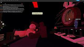 Blonde bitch endures rough deepthroat and monster cock fucking in roblox studio