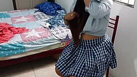 I seduce my teacher with uniform video, touching myself dirty!