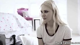 Taboo teen bffs explore mature cock in group fun