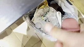 fucking my doll while watching porn, releasing a huge cum load at the end