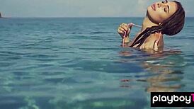 Shy teen 18+ katrine pirs strips naked, showing her small tits and pussy in free spirit moment.