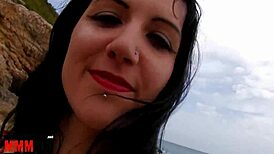 skinny french babe fucked at beach