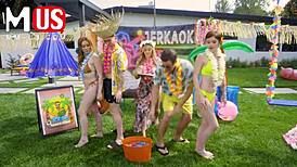 Jerkaoke Summertime Orgy with Madison Morgan and Rosalyn Sphinx in Hot Action