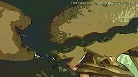 Ebony amateurs team up with dildo and tongue on wet pussy