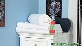 smalltits masseuse sucks big cock with cum in mouth!