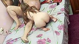 young girl and old man in bodybuilding scene