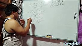Asian Teacher Simplifies Algebra With Student In Bedroom