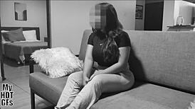 she loves sex, getting her shaved pussy creampied in pov