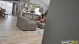 Ameena takes two brick dicks