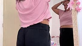 Chubby girl farts while prepping for her big date.