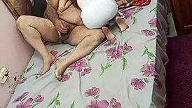 young girl and old man in bodybuilding scene