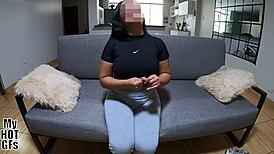 she loves sex, getting her shaved pussy creampied in pov