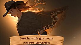 guy moans loudly during his erotic orgasm