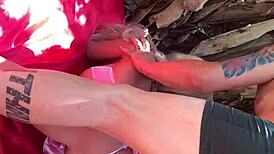 Fuck doll ass masturbation with sex toy