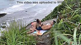 Couple gets caught having sex on Sao Paulo beach.