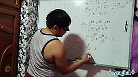 Asian Teacher Simplifies Algebra With Student In Bedroom