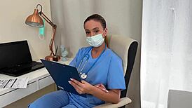 Nurse Rides Cock in Doctor's Office!