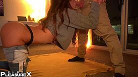 latina hottie pegs him hard, making him scream