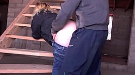 Feeling Submissive as New Employee Under Rough Foreman at Construction Site