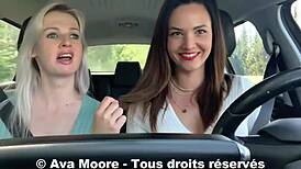 Defi Inconnu - Première Fois Pour Ce Mec Chanceux Qui Se Fait Sucer Par 2 Filles On Lui Vide Les Couilles Sur Le Bord Dune Route