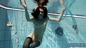 hot hungarian teen 18+ fucks underwater in pool